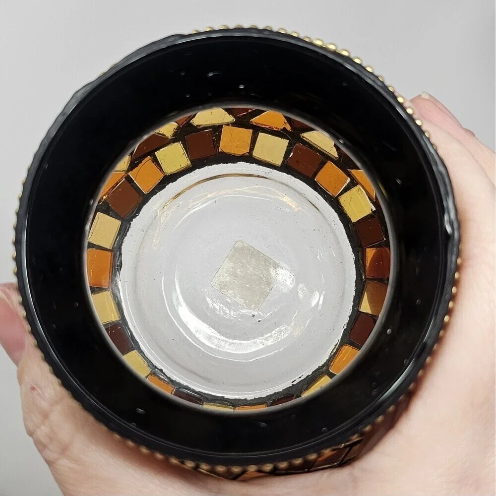 PartyLite Global Fusion Votive Holder P8367 Mosaic Tile Glass Tealight Retired - Picture 8 of 12